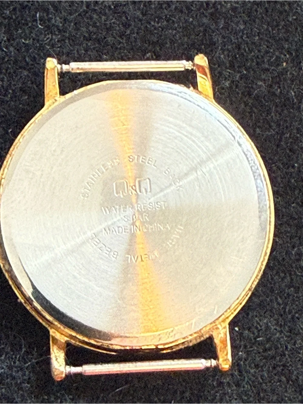 Q&Q CITIZEN Watch Face Gold Tone NO BAND 35mm Case 3 Bar Water Resistant Quartz.